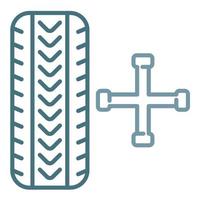 Tire Maintenance Line Two Color Icon vector