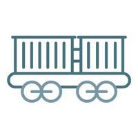 Cargo Train Line Two Color Icon vector