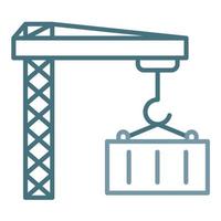 Container Crane Line Two Color Icon vector