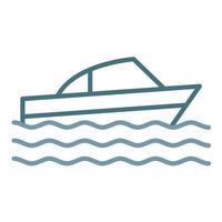 Splash Boat Line Two Color Icon vector