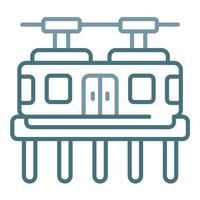 Small Monorail Car Line Two Color Icon vector