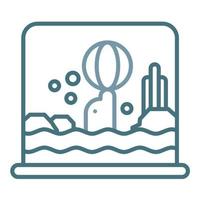 Aquarium Line Two Color Icon vector