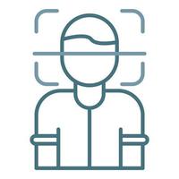 Face Scanner Line Two Color Icon vector