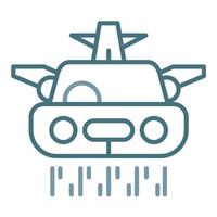 Flying Car Line Two Color Icon vector