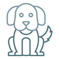 Dog Line Two Color Icon vector