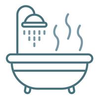 icono de dos colores de la línea de baño caliente vector