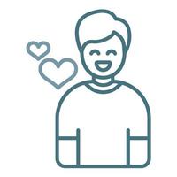 Happy Man Line Two Color Icon vector