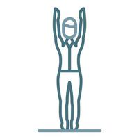 Stretching Arms Line Two Color Icon vector