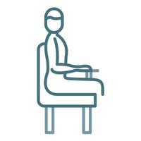 Sitting Position Line Two Color Icon vector