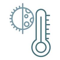 icono de dos colores de la línea del termostato vector