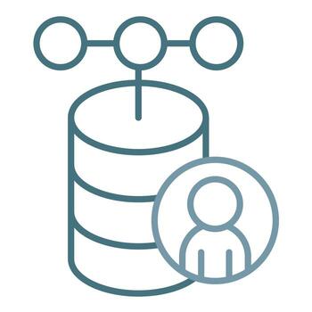 icono de dos colores de la línea de la base de datos del cliente vector