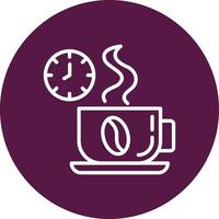 icono de vector de tiempo de café