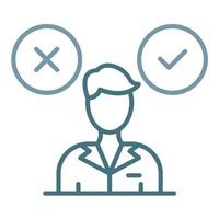 Conflicting Thoughts Line Two Color Icon vector