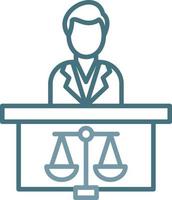 Prosecutor Male Line Two Color Icon vector