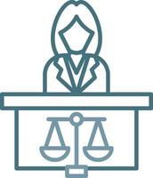 Prosecutor Female Line Two Color Icon vector