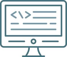 icono de dos colores de línea de desarrollo de back-end vector