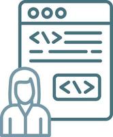 Citizen Developer Female Line Two Color Icon vector