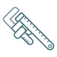 Pipe Wrench Line Two Color Icon vector