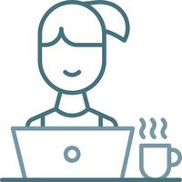 Freelancer Female Line Two Color Icon vector