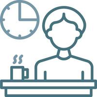 Part Time Job Line Two Color Icon vector