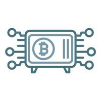 Crypto Vault Line Two Color Icon vector