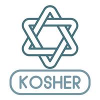 Kosher Line Two Color Icon vector