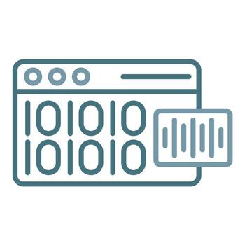 línea de procesamiento de lenguaje natural icono de dos colores vector