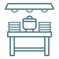 Buffet Line Two Color Icon vector