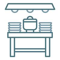 icono de dos colores de la línea de buffet vector