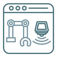 Cyber Physical System Line Two Color Icon vector