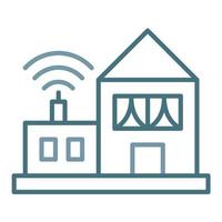 Smart Home Line Two Color Icon vector