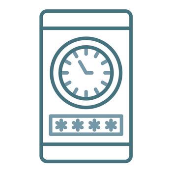 Access Time Line Two Color Icon vector