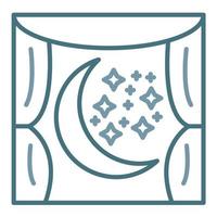 Moon Viewing Ceremony Line Two Color Icon vector