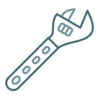 Adjustable Wrench Line Two Color Icon vector