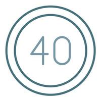 40 Speed Limit Line Two Color Icon vector