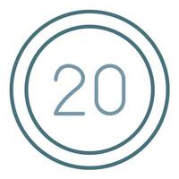 20 Speed Limit Line Two Color Icon vector
