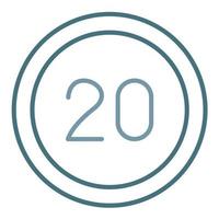 20 Speed Limit Line Two Color Icon vector