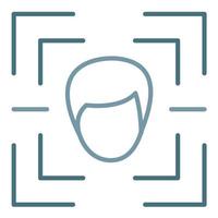 Face Scan Line Two Color Icon vector