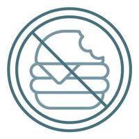 No Junk Food Line Two Color Icon vector