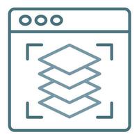 Depth Perception Line Two Color Icon vector