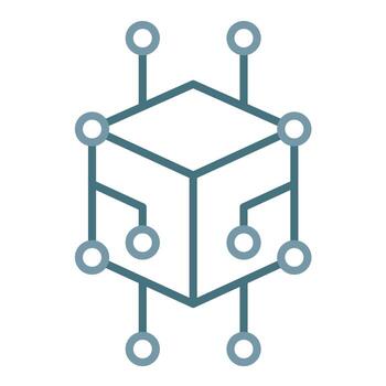 icono de línea de cubo de dos colores vector