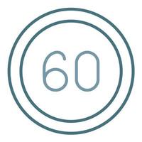 60 Speed Limit Line Two Color Icon vector