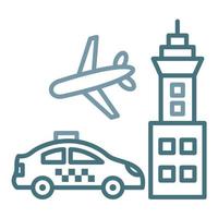 Airport Line Two Color Icon vector