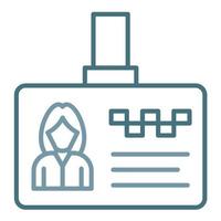 Identification Card Line Two Color Icon vector