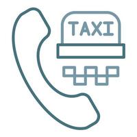 llame a la línea de taxi icono de dos colores vector