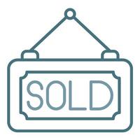 Sold Out Line Two Color Icon vector