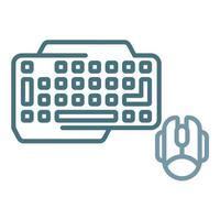 Gaming Keyboard And Mouse Line Two Color Icon vector