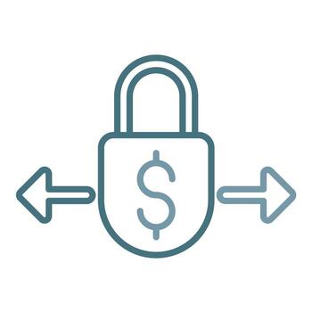 icono de dos colores de línea de activos fijos vector