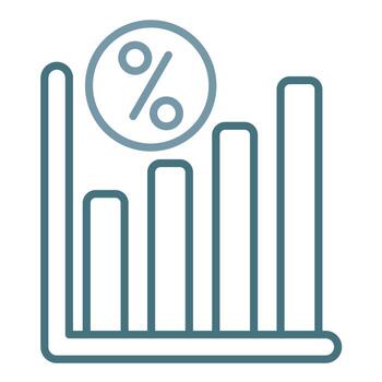 Fixed Interest Rate Line Two Color Icon vector
