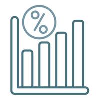 Fixed Interest Rate Line Two Color Icon vector